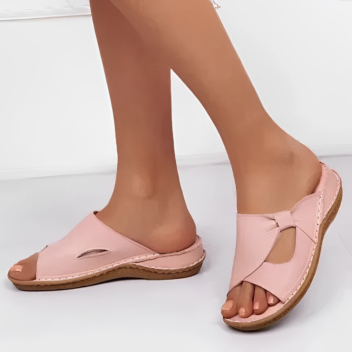 Amandine - Sandales orthopédiques FootGrip Rose