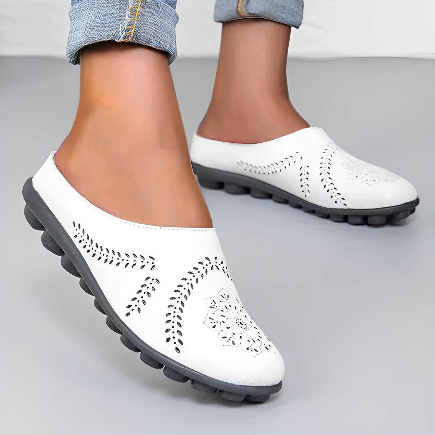 Bénédicte - Damen Etch Loafers Blanc