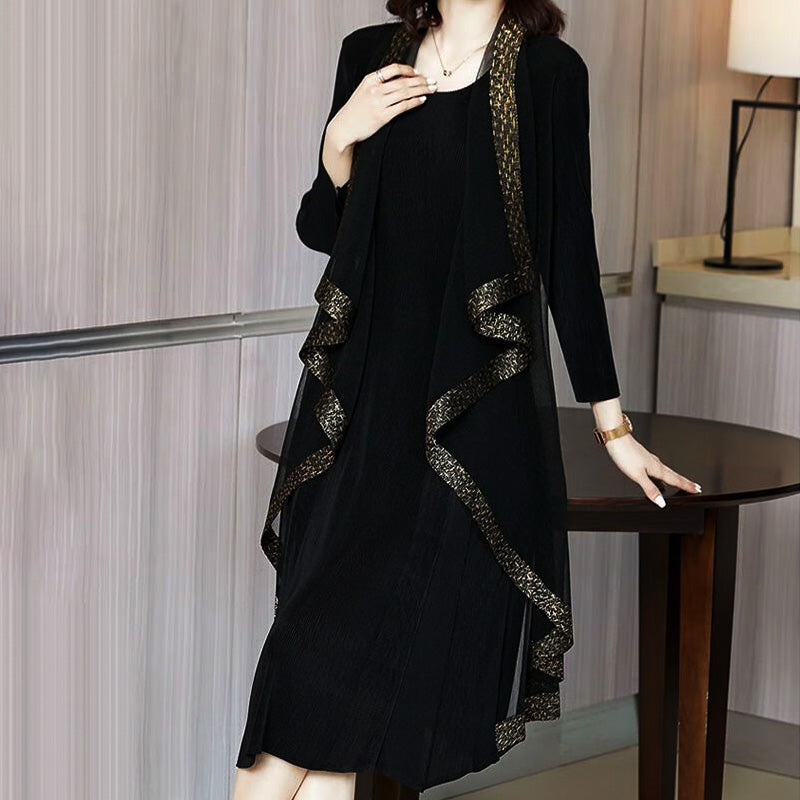 Bénédicte - New retro fall dress set Noir