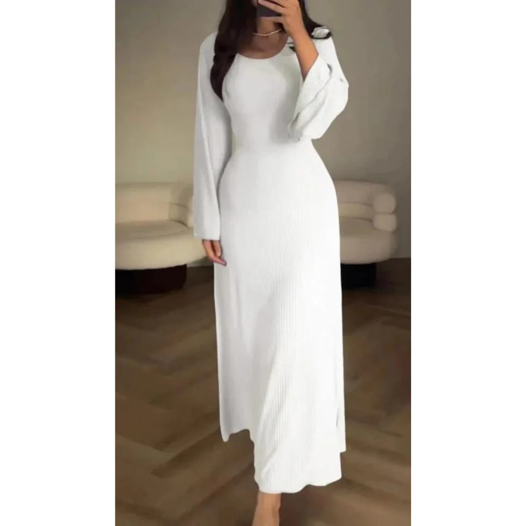 Babette - Robe longue de soirée stylée Blanc