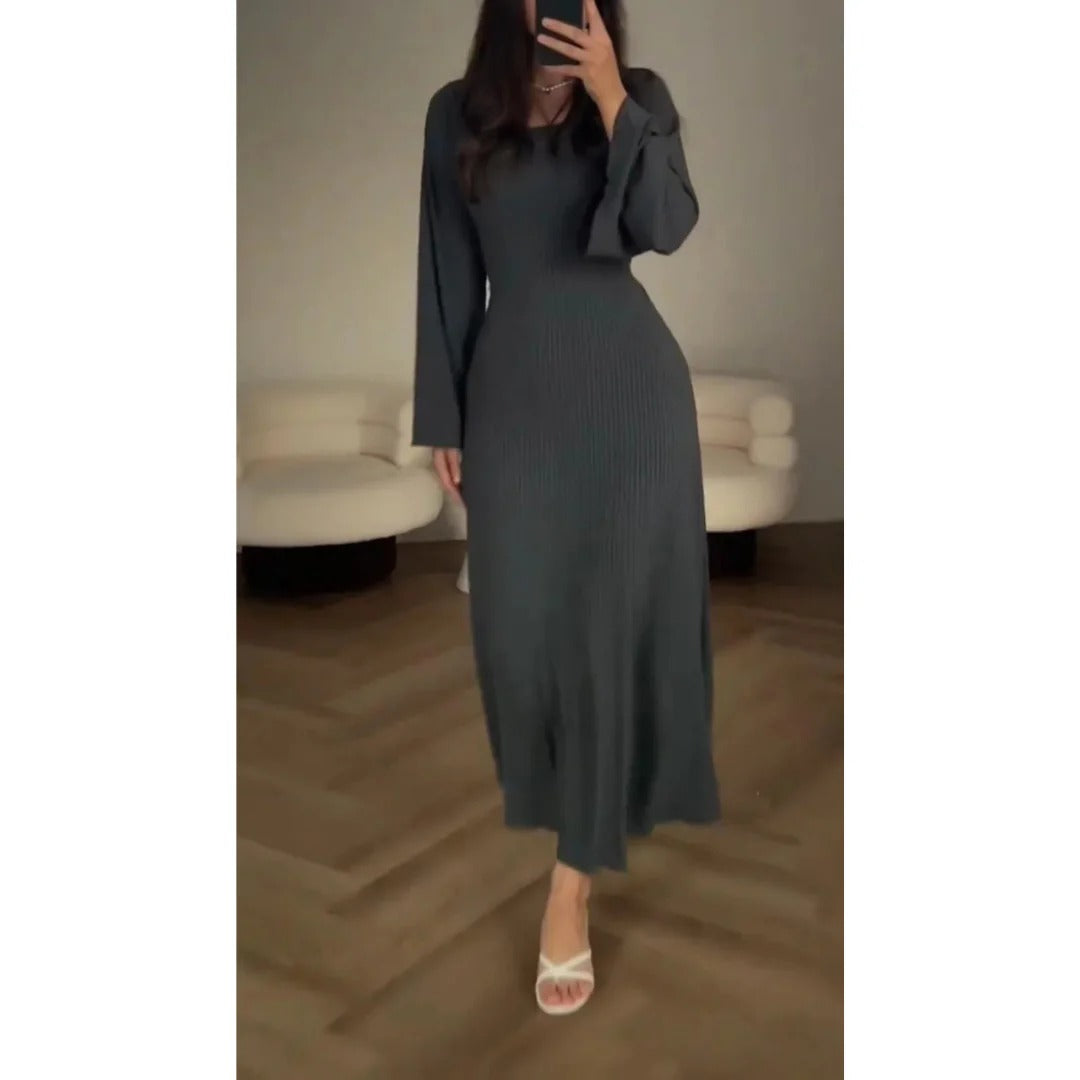 Babette - Robe longue de soirée stylée Gris