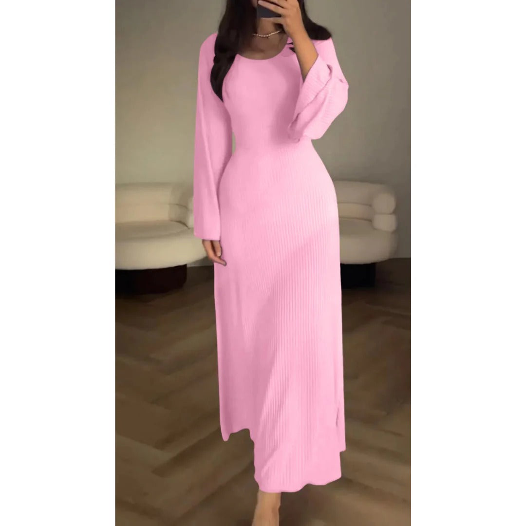 Babette - Robe longue de soirée stylée Rose
