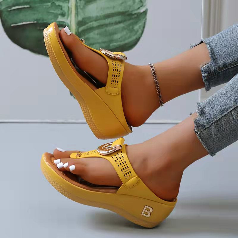 Barbara - Sandales orthopédiques pour la plage Jaune