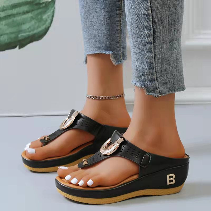 Barbara - Sandales orthopédiques pour la plage Noir