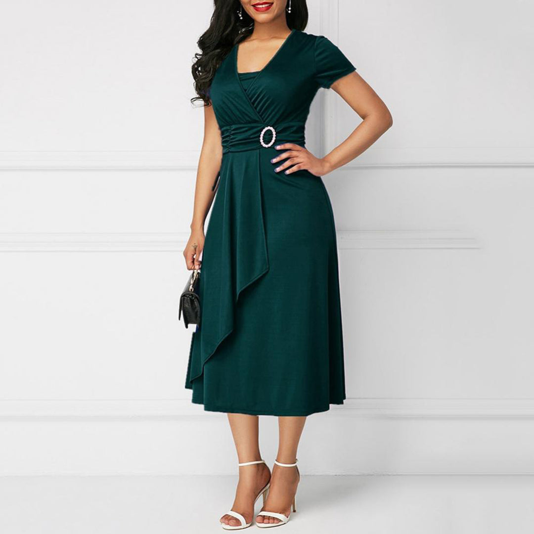 Beline - Robe midi élégante Vert foncé