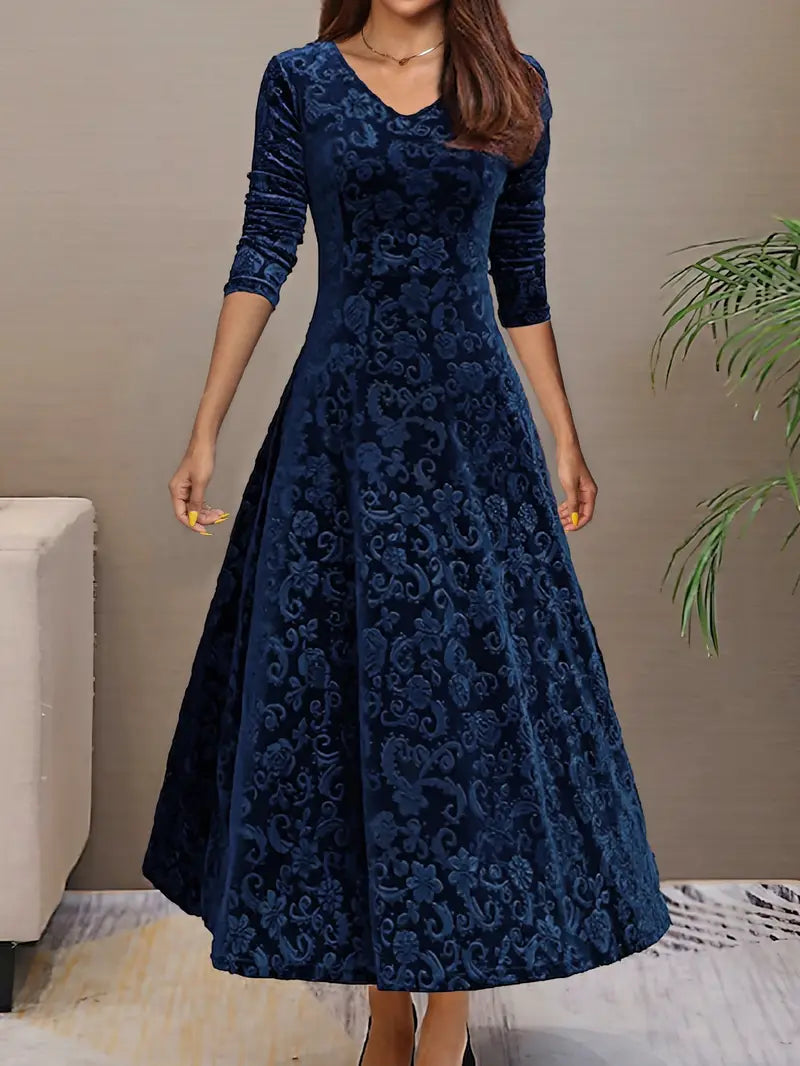 Bernadette - Robe élégante évasée Bleu 1