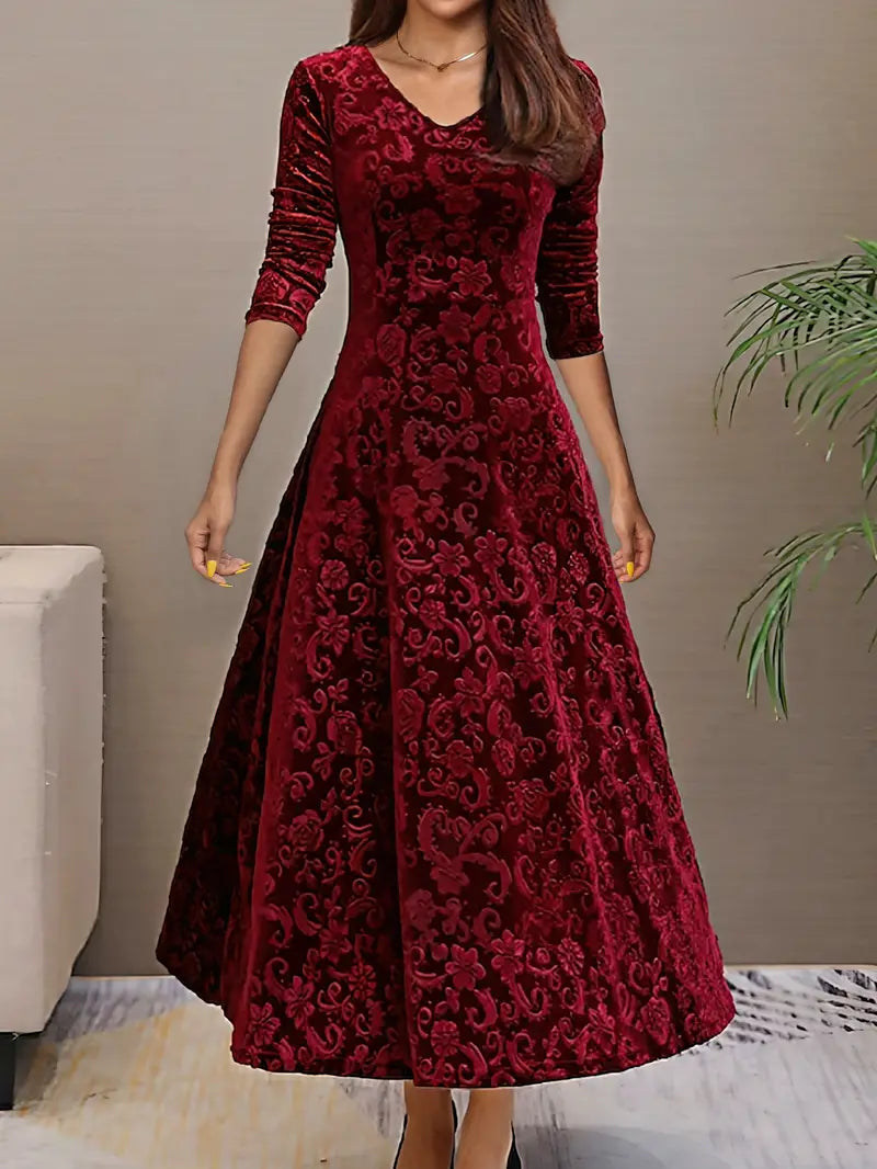 Bernadette - Robe élégante évasée Rouge
