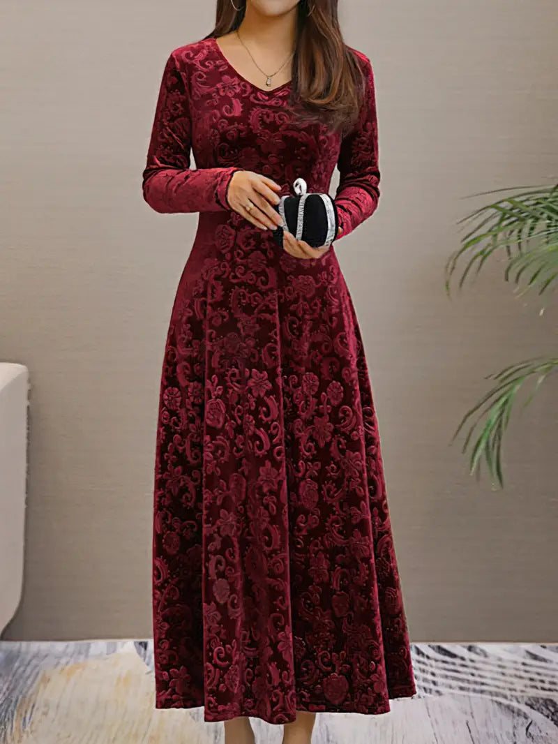 Bernadette - Robe élégante évasée Rouge
