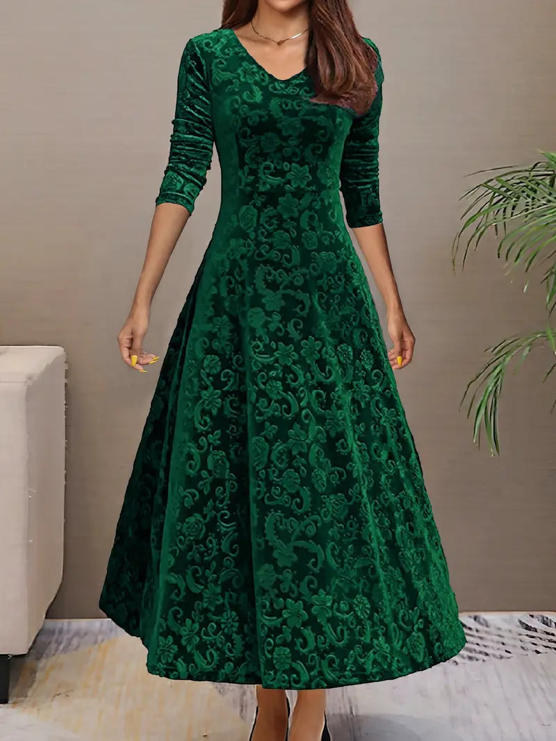 Bernadette - Robe élégante évasée Vert 1