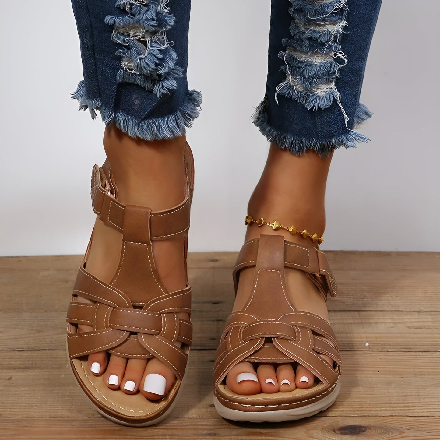 Bertha - Sandales orthopédiques pour le style et le confort Marron