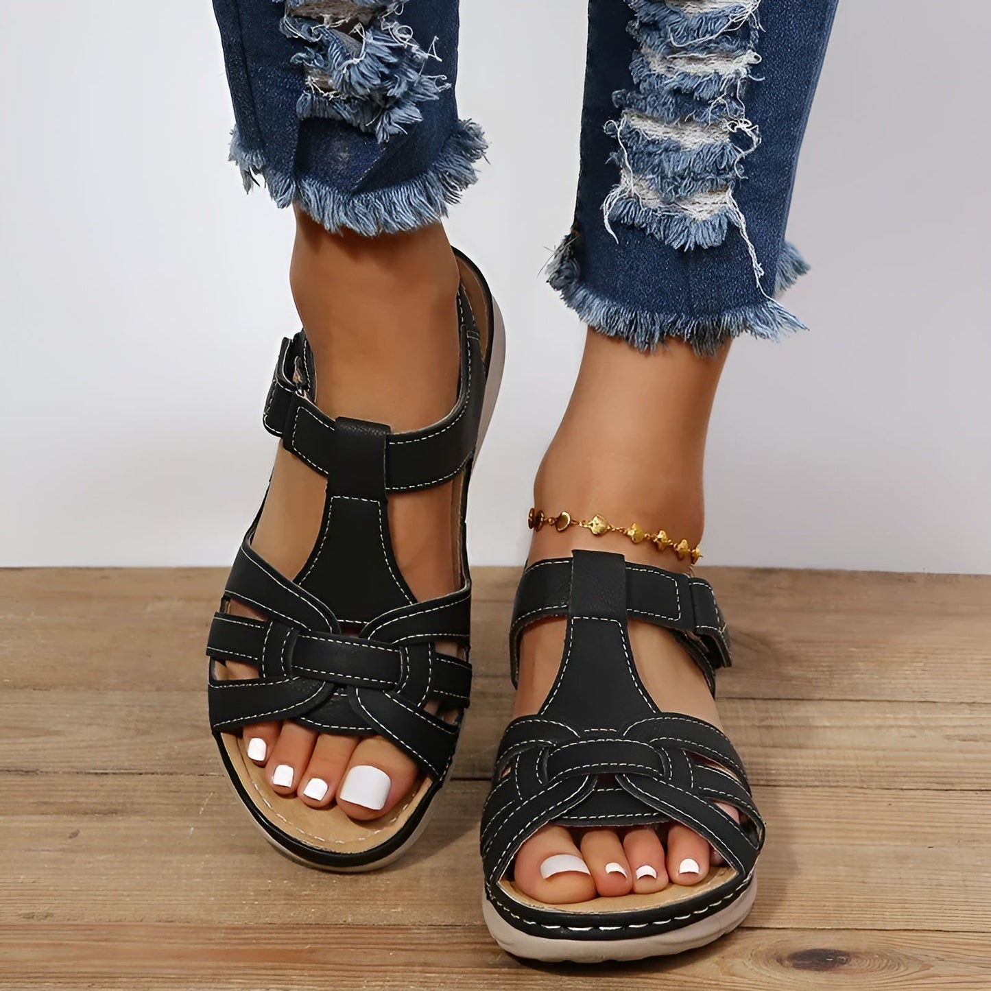 Bertha - Sandales orthopédiques pour le style et le confort Noir 1