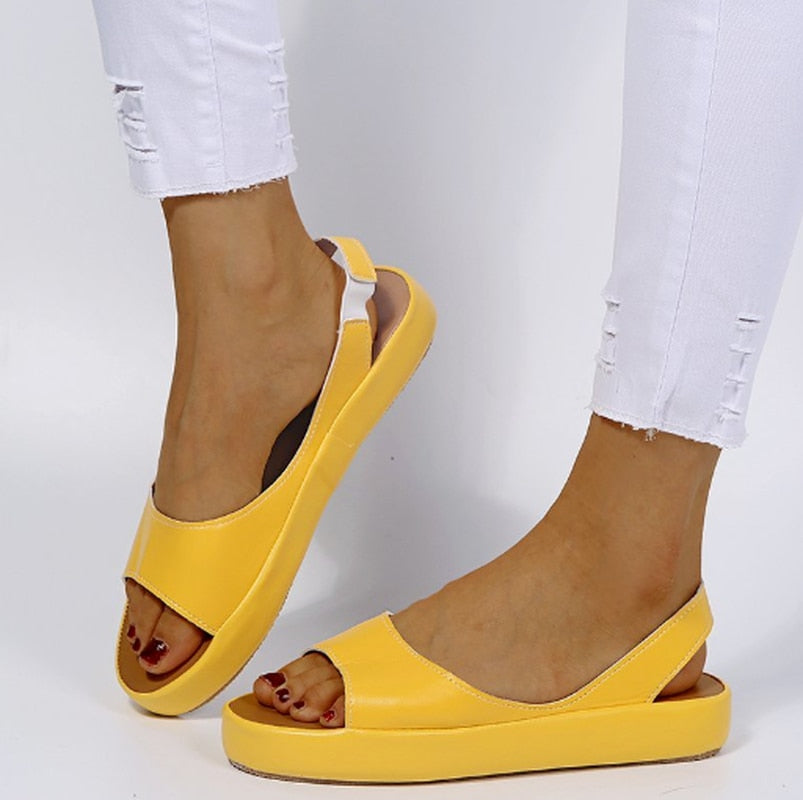 Bertille - Sandales d'été pour femmes Jaune
