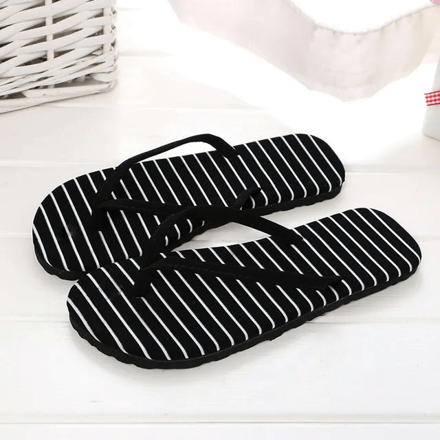 Bertina - Tongs de plage bandes noires