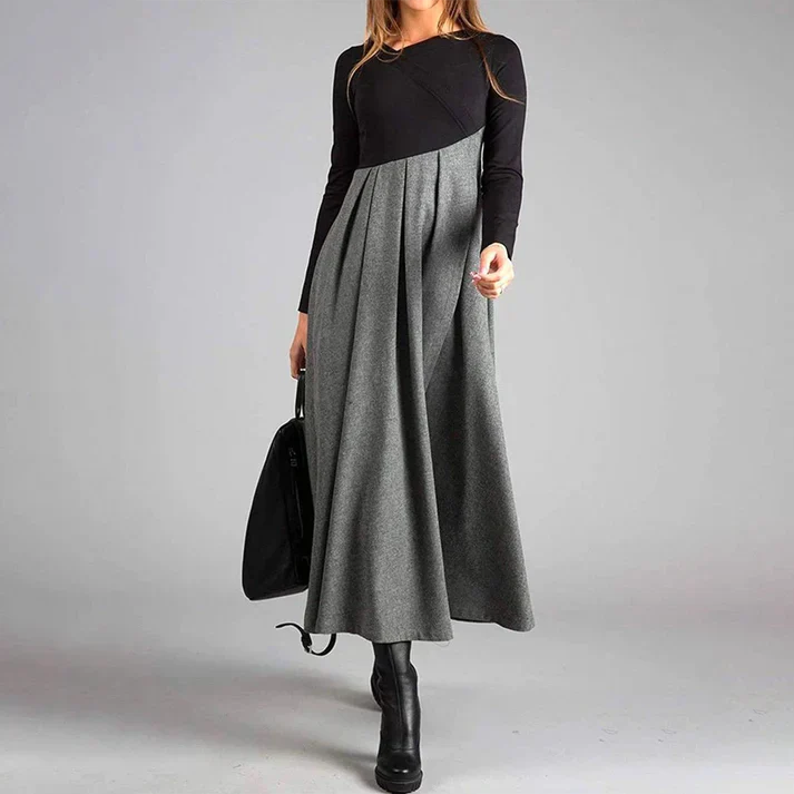 Gaby - Maxi robe d'automne élégante à manches longues