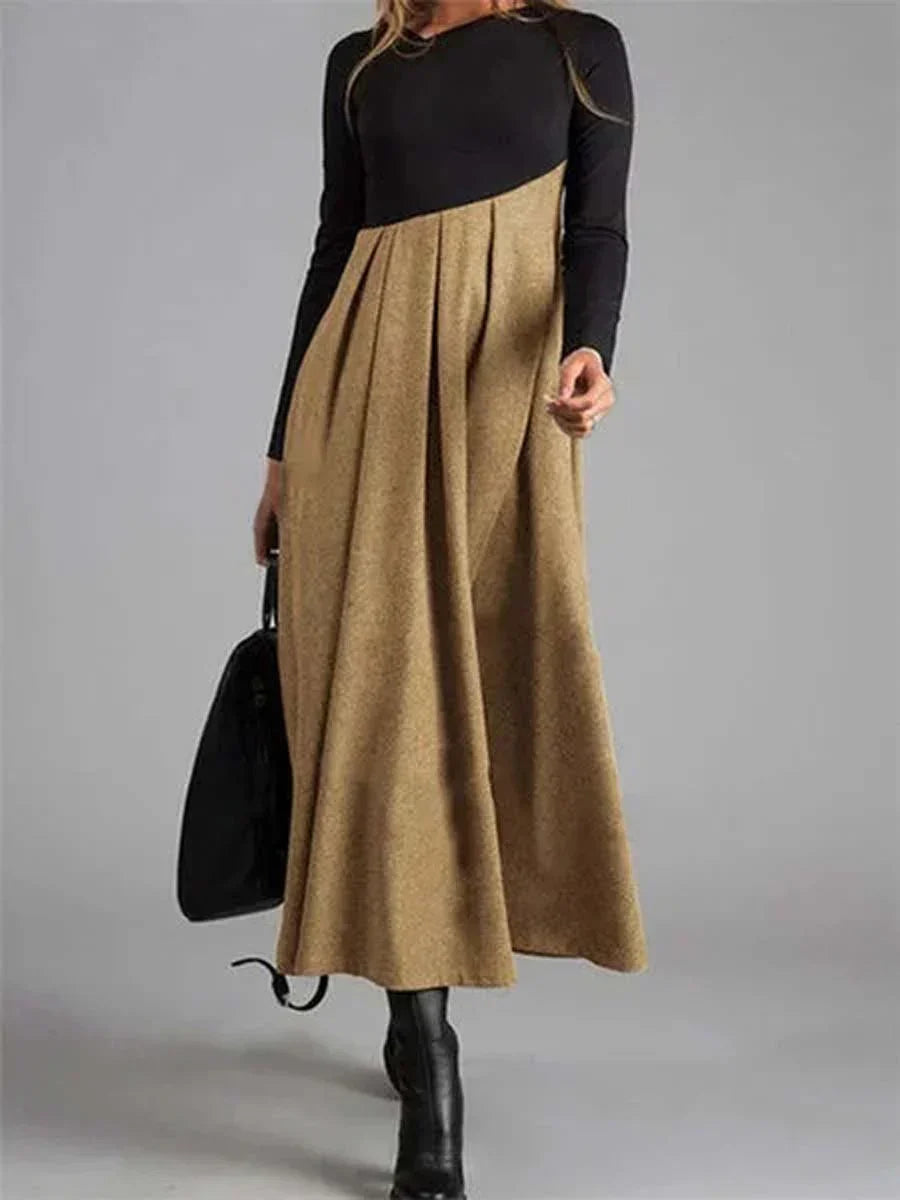Gaby - Maxi robe d'automne élégante à manches longues