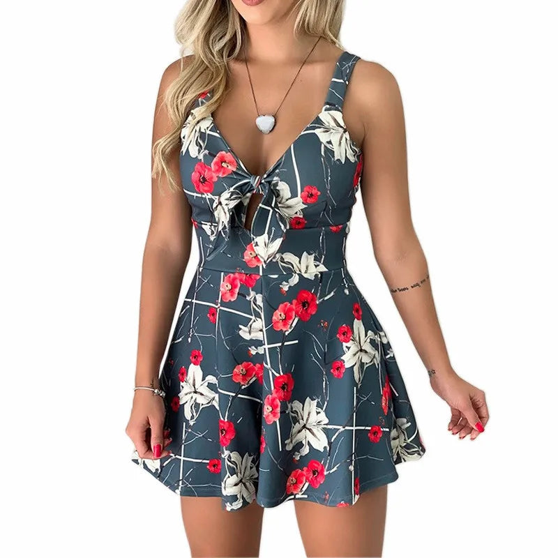 Blanche – Combinaison Sans Manches Femme au Design Coloré 4