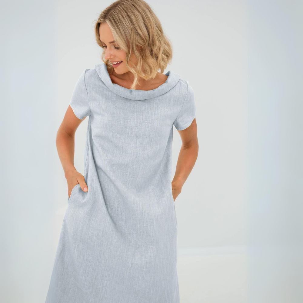 Bria - Robe d'été élégante en lin Gris