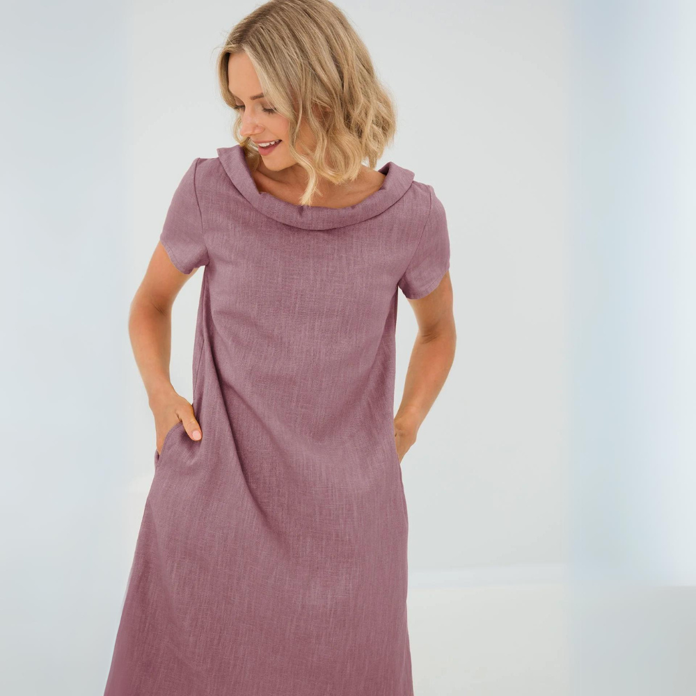 Bria - Robe d'été élégante en lin Lila