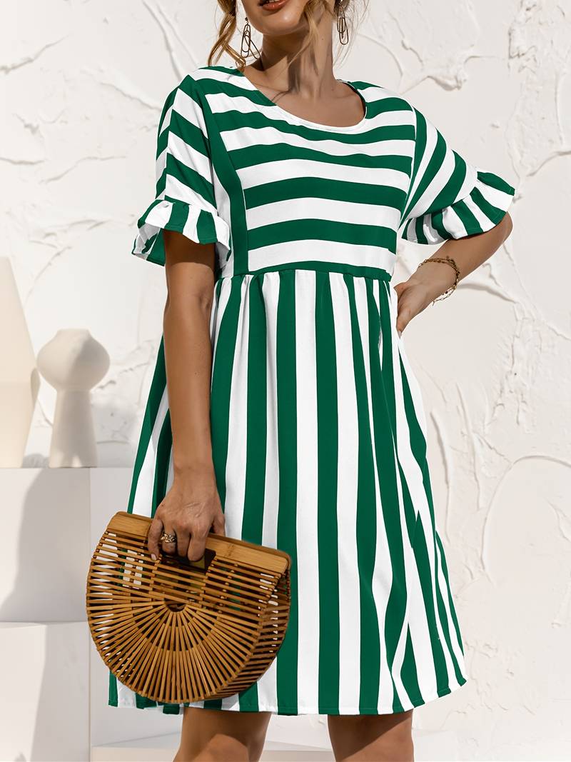 Brida - Robe courte rayée Vert