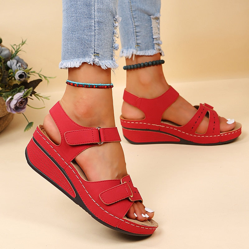 Brisa - Sandales orthopédiques Confortables et élégantes Rouge