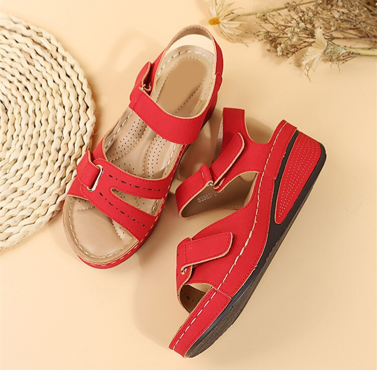 Brisa - Sandales orthopédiques Confortables et élégantes Rouge