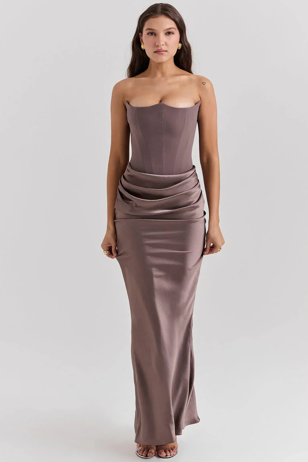 Bryanna - ROBE MAXI ROSALIND Marron