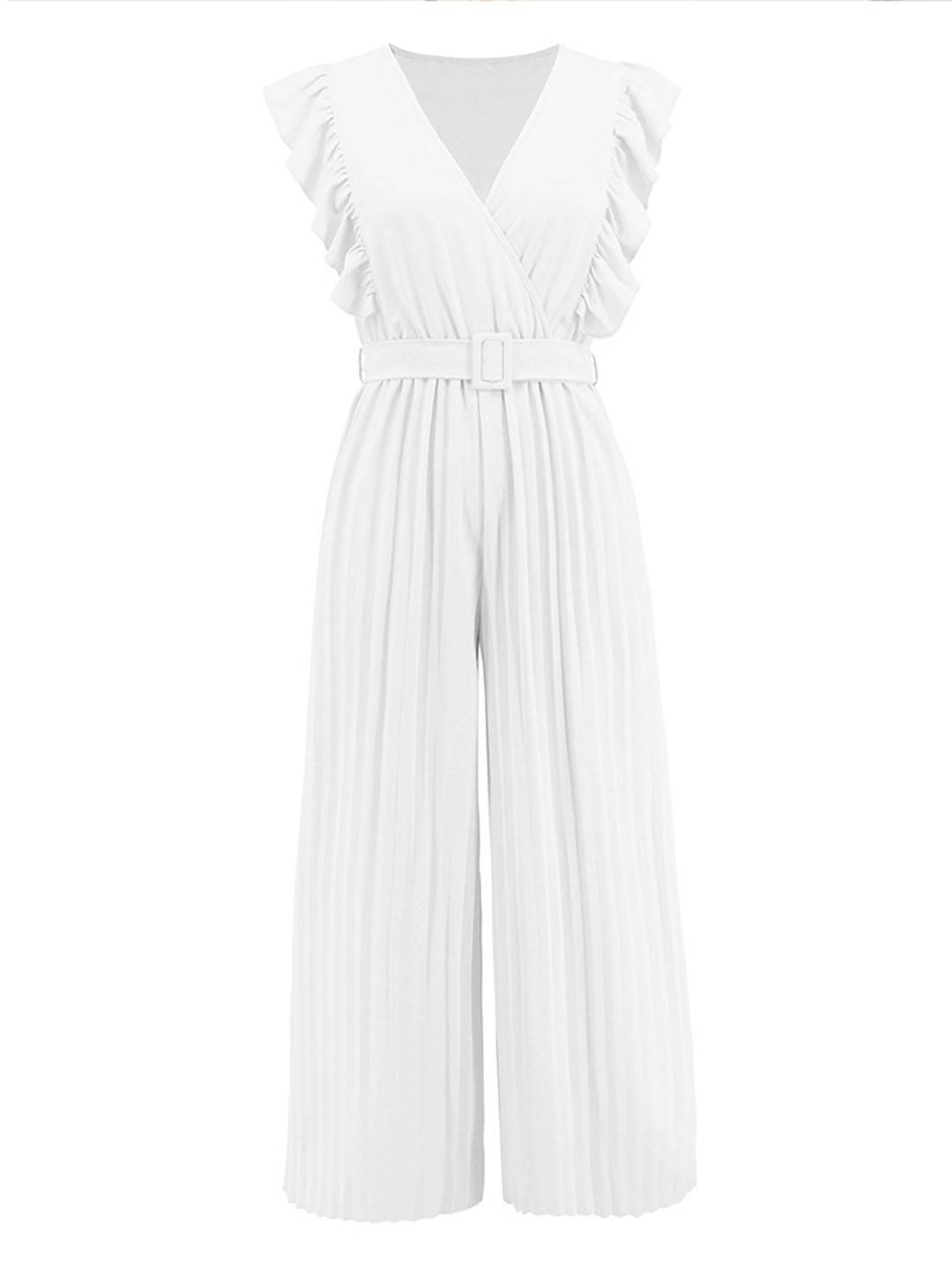 Honorine – Combinaison Femme V-Cou Volants Bohème Élégante