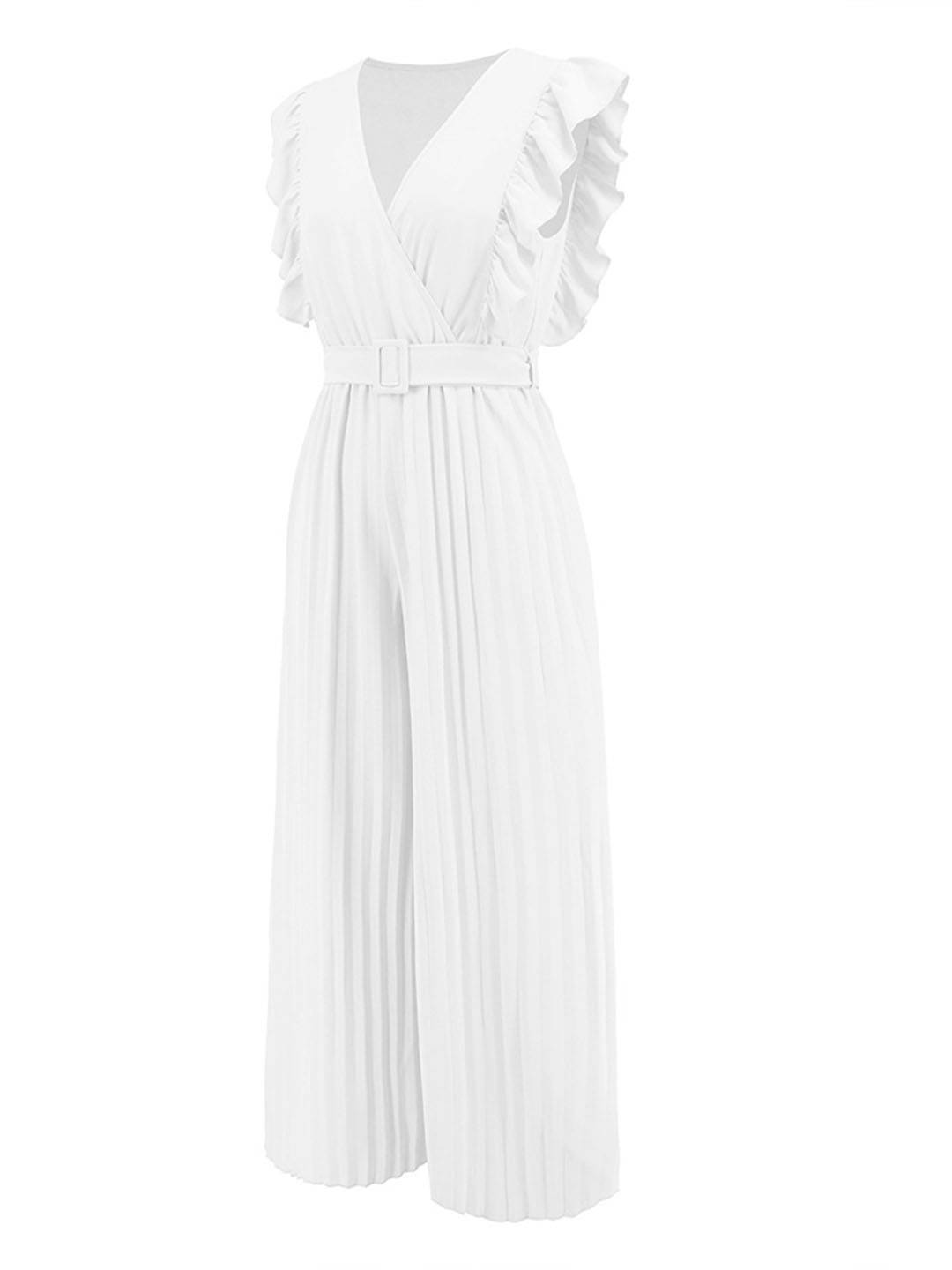 Honorine – Combinaison Femme V-Cou Volants Bohème Élégante