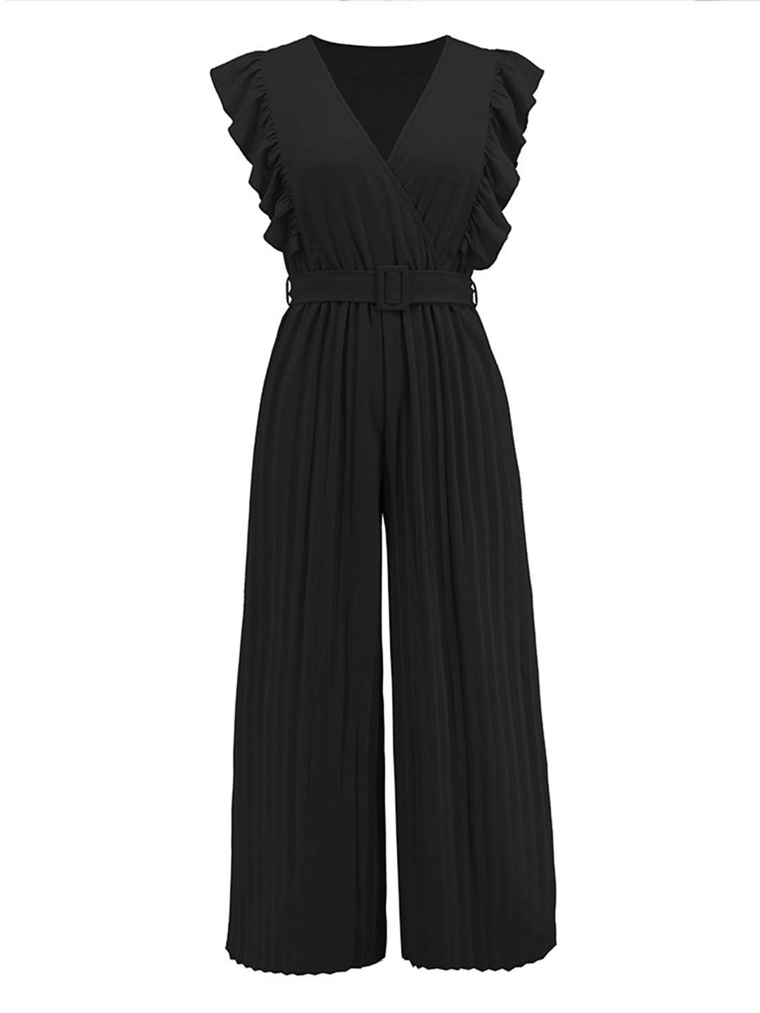 Honorine – Combinaison Femme V-Cou Volants Bohème Élégante
