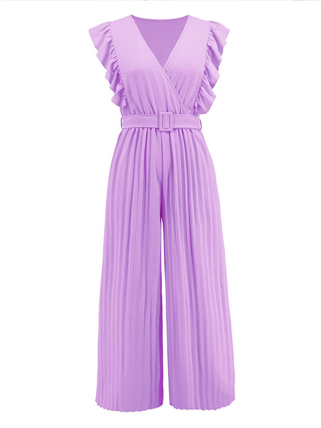 Honorine – Combinaison Femme V-Cou Volants Bohème Élégante