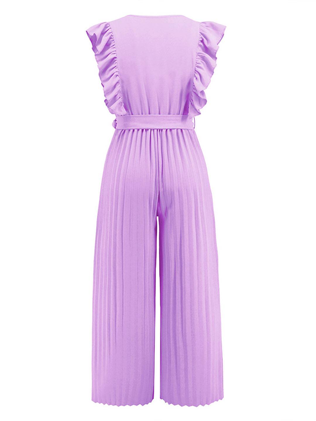 Honorine – Combinaison Femme V-Cou Volants Bohème Élégante