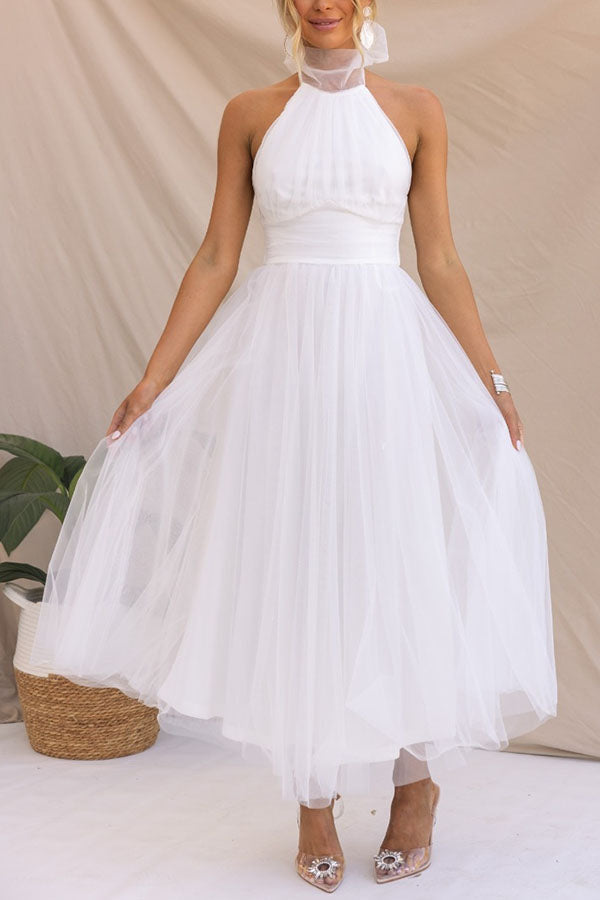 Camille - Robe de soirée à paillettes scintillantes Blanc