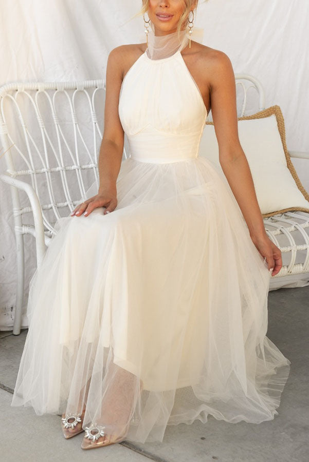 Camille - Robe de soirée à paillettes scintillantes Crème 1