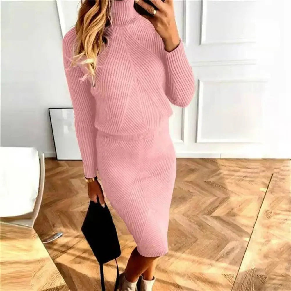 Capucine - Ensemble pull-jupe tendance pour femme Rose