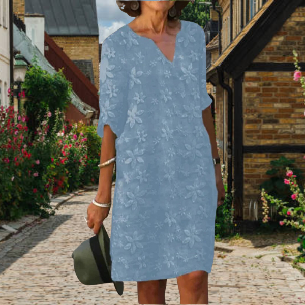 Charline - Robe élégante pour femme Bleu ciel
