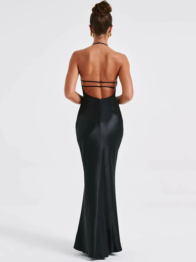Chloé - Robe de nuit dos nu Noir 4