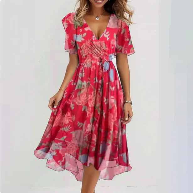Christelle - Robe femme col V Rose