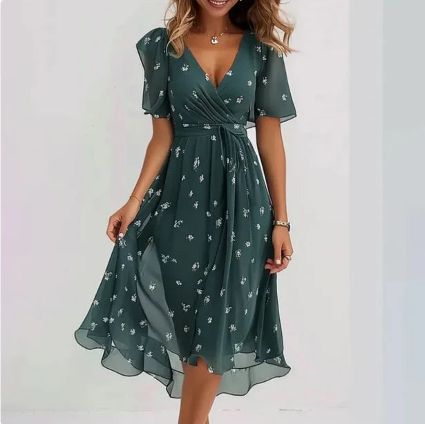 Christelle - Robe femme col V Vert