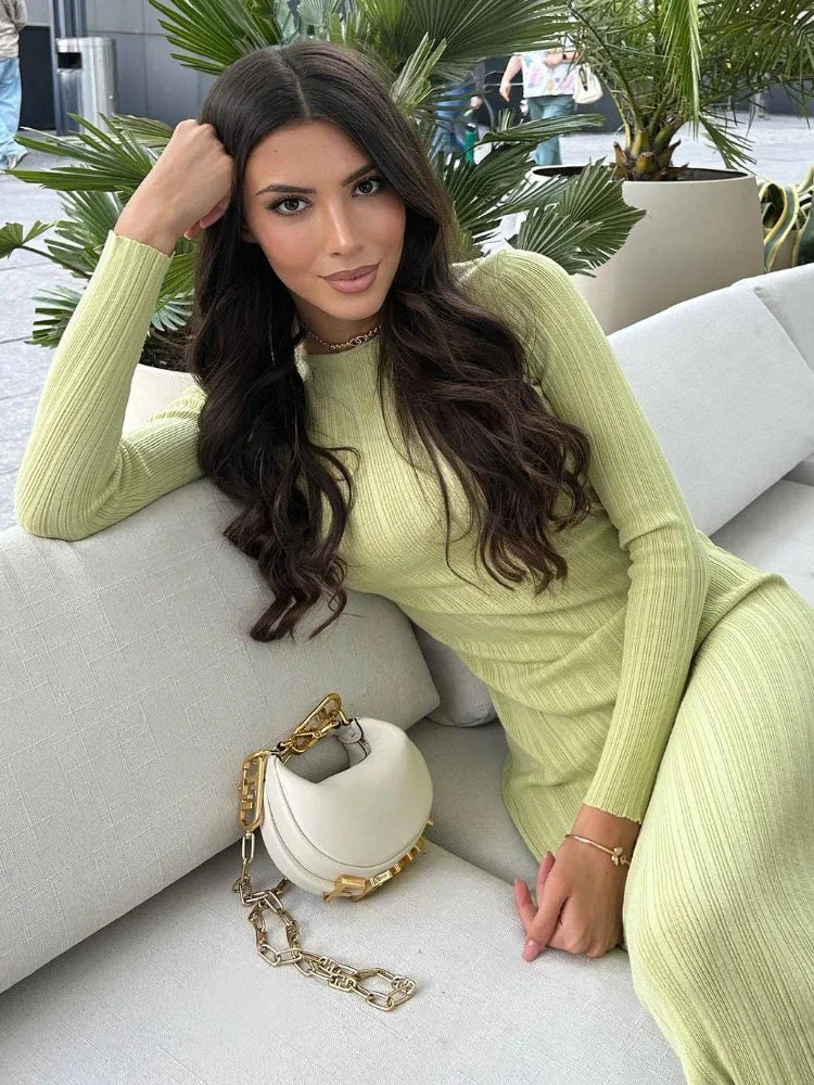 Cindy - Robe de soirée élégante Vert abricot