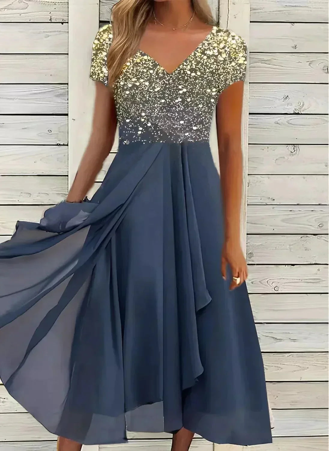 Claire - Robe pour femme Or Bleu