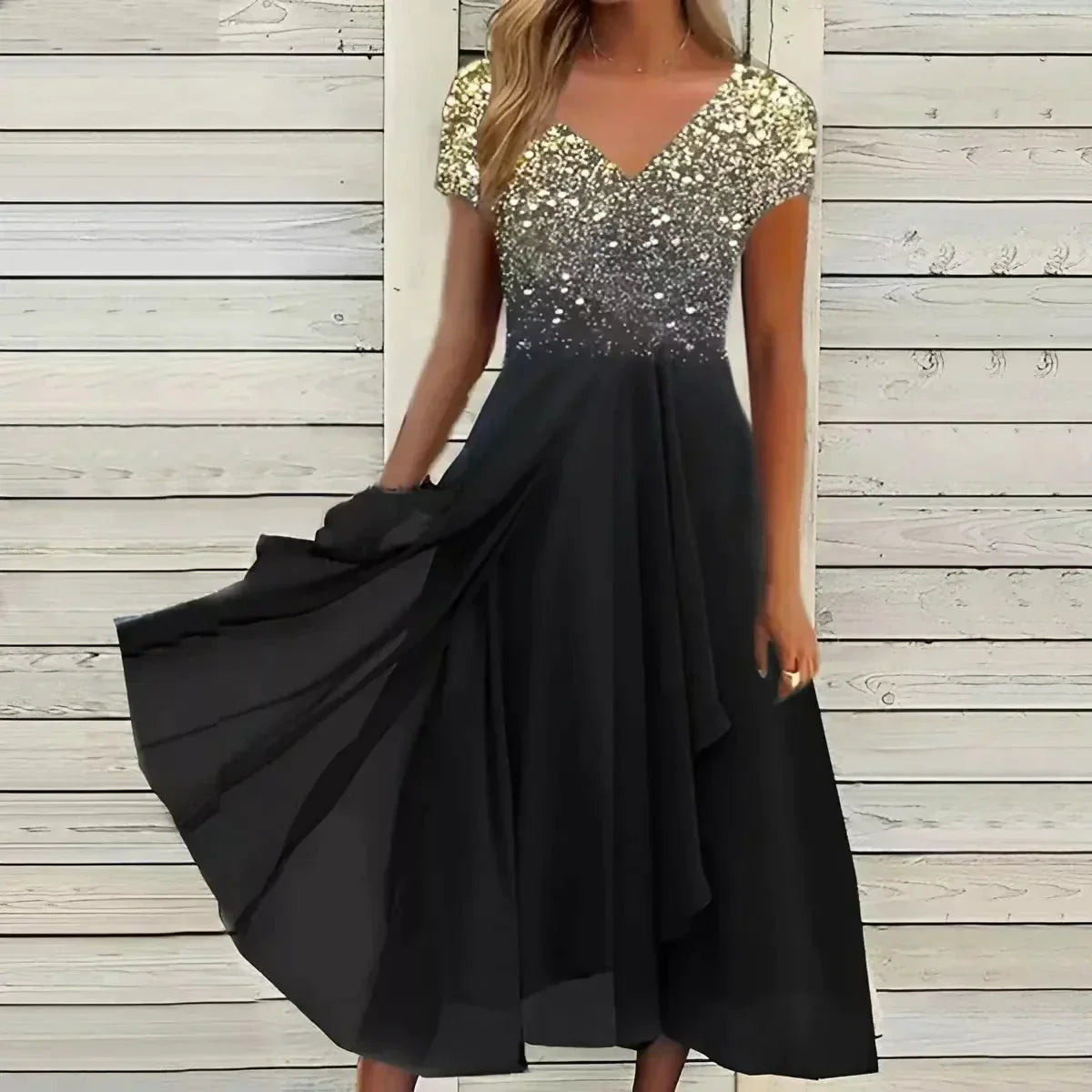 Claire - Robe pour femme Or Noir