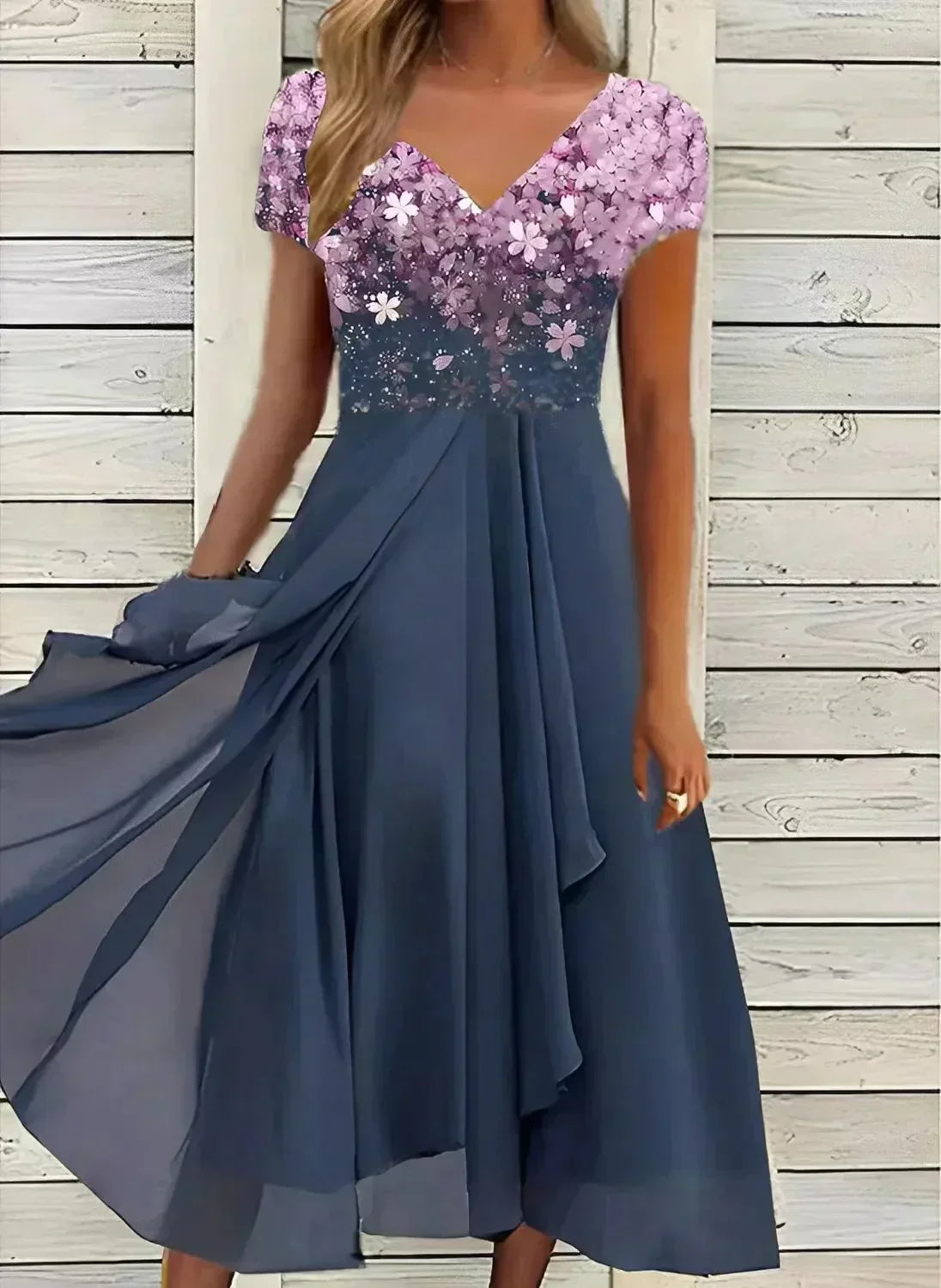 Claire - Robe pour femme Rose Bleu
