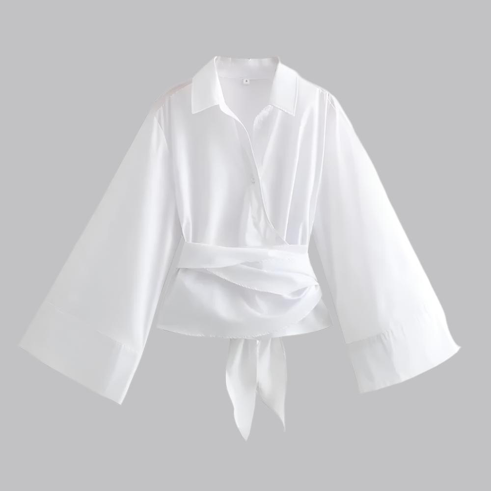 Constance – Chemise Ample Femme à Col Polo Longues Manches 2