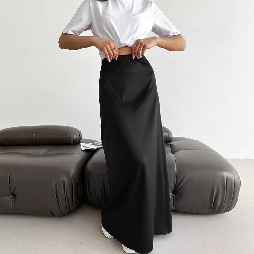 Diane - Jupe Longue Slim Noire pour femmes 2