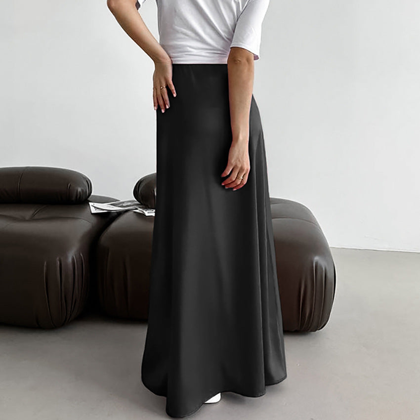 Diane - Jupe Longue Slim Noire pour femmes 3