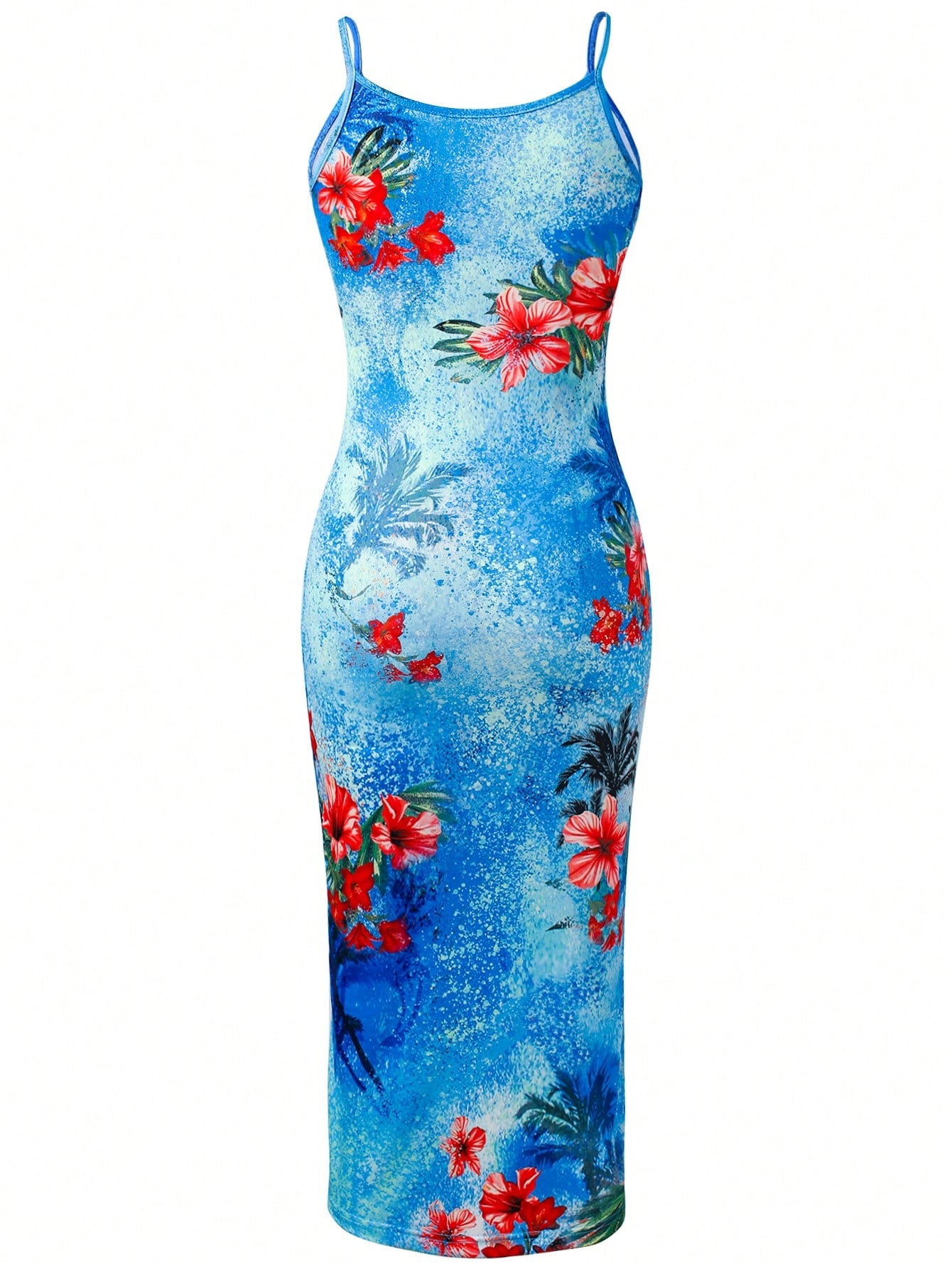 Dulcie – Robe de Plage Femme Moulante Imprimé Tropical Vacances 2