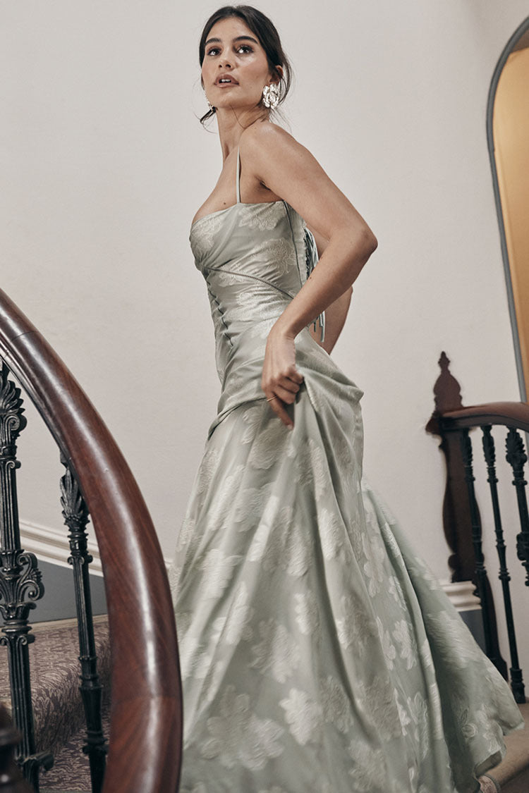 Esmée - Longue robe fleurie Vert 2