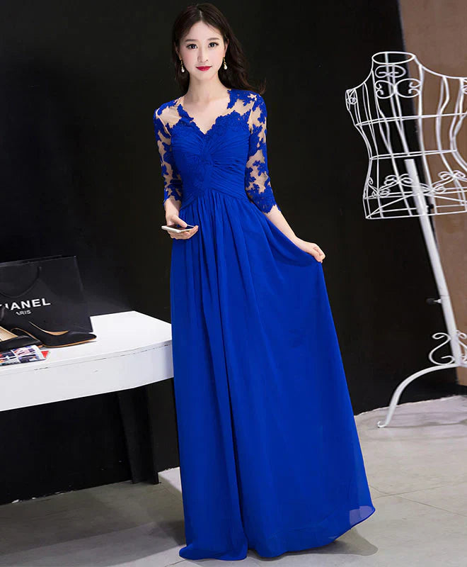 Euphémie - Femme Robe d'invité de mariage élégante Maxi Bleu 1