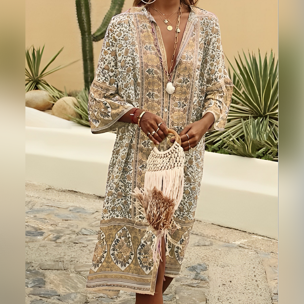 Fabienne – Robe Bohème Chic Femme au Style Romantique 1