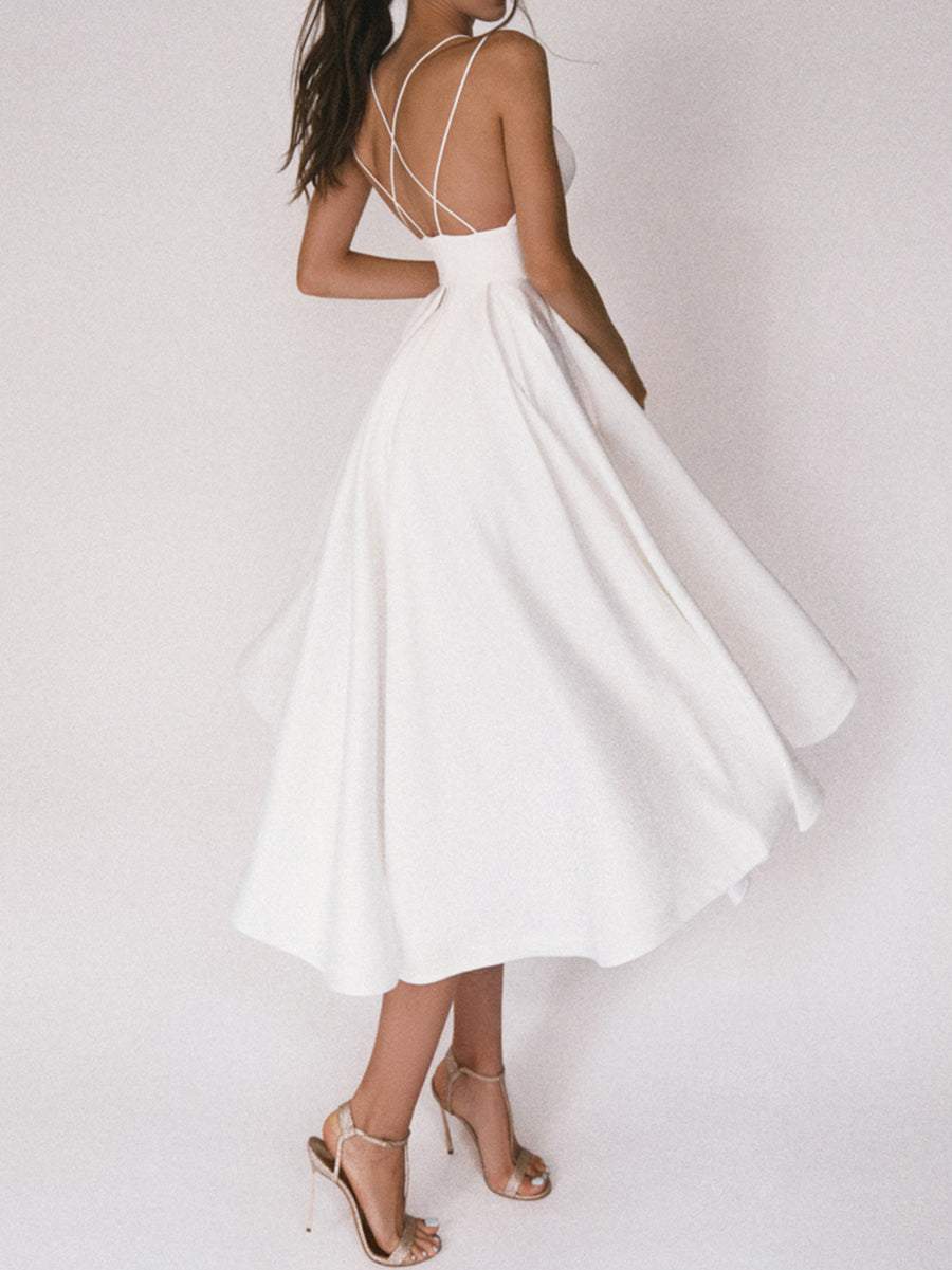 Flavie – Robe Élégante Femme avec Col en V Tendance 2